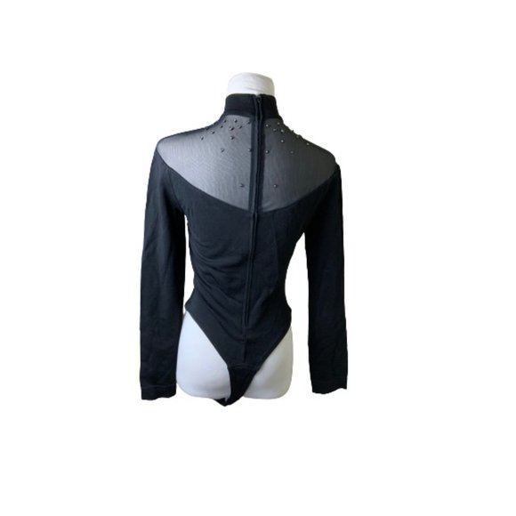 Tadashi Black Rhinestone Body Top. Sz M - Picture 4 of 4